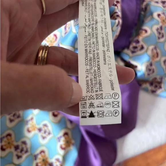 Women’s Zara Set NWT Geometric Print Blue /Purple Size Medium High Waist - Picture 13 of 16